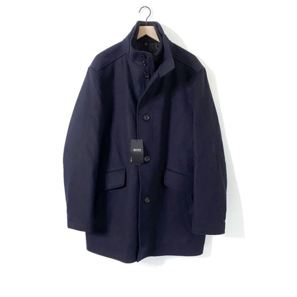 Hugo Boss Coxtan Bib-Front Wool Cashmere Coat - Picture 3 of 11